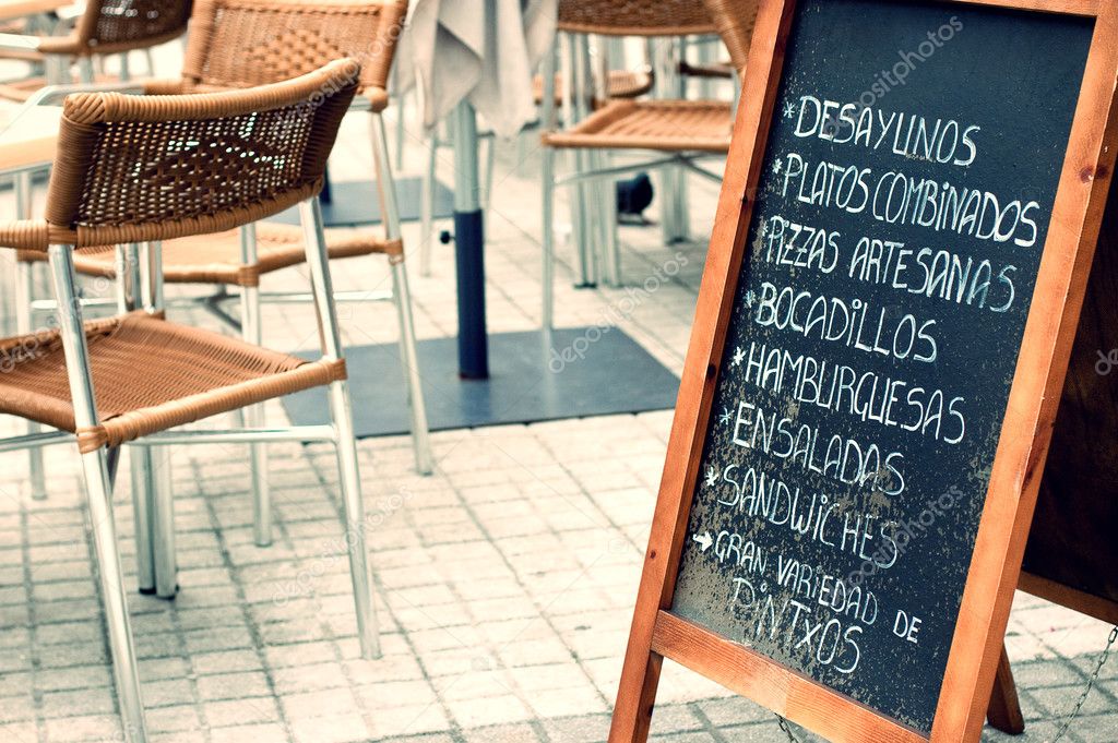 imagen de pizarra de menu
